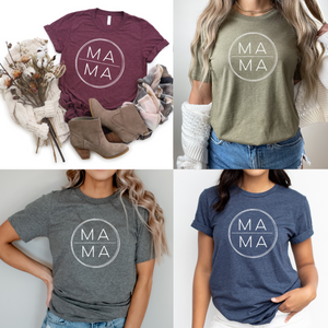 Mama In Circle - Screen Print Transfer Graphic Tee