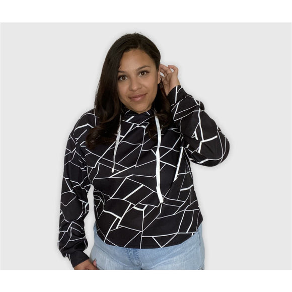 Black & White Geometric Hoodie